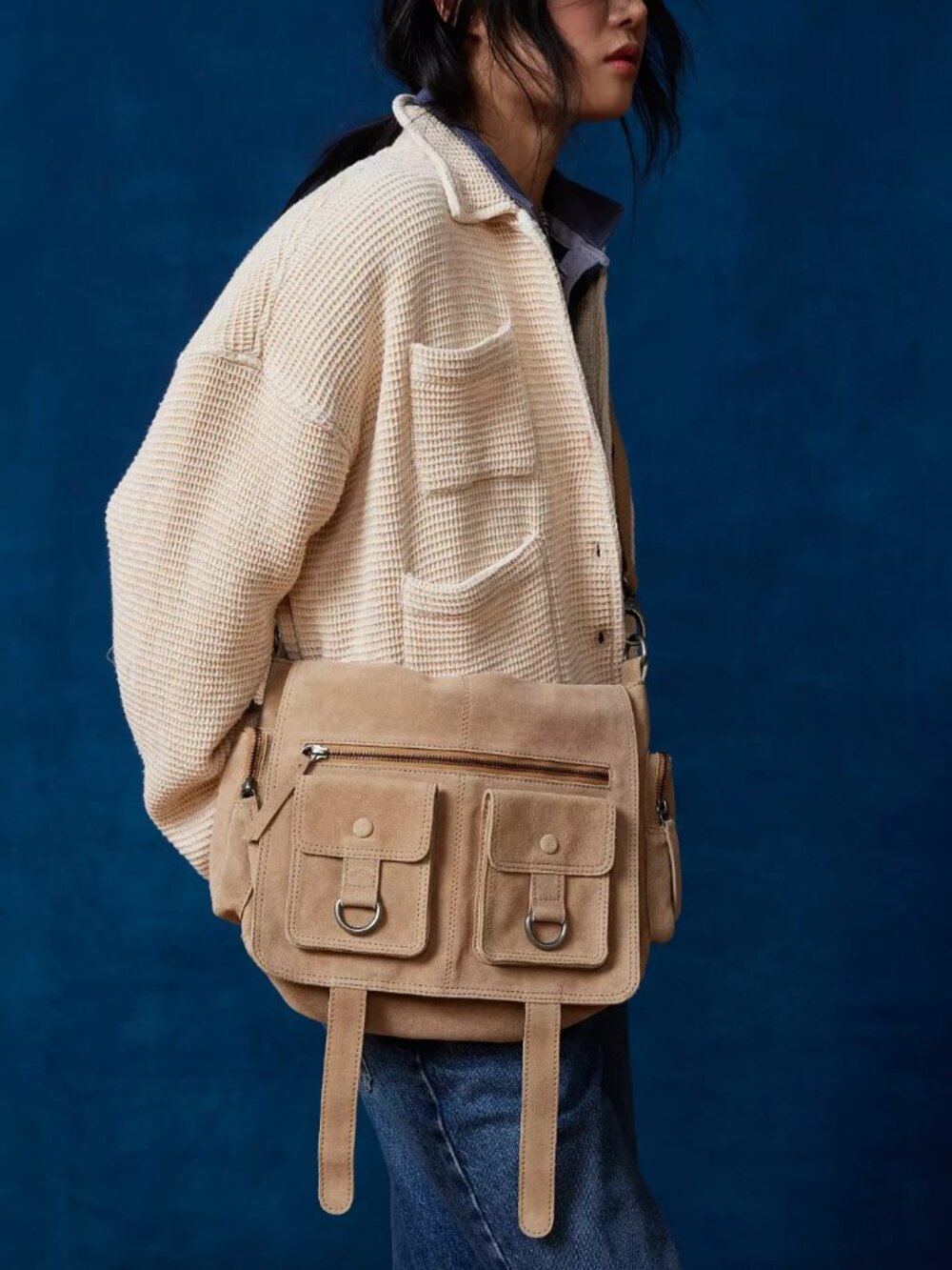 Urban Outfitters Ecote Jackson Pocket Suede Messenger Bag